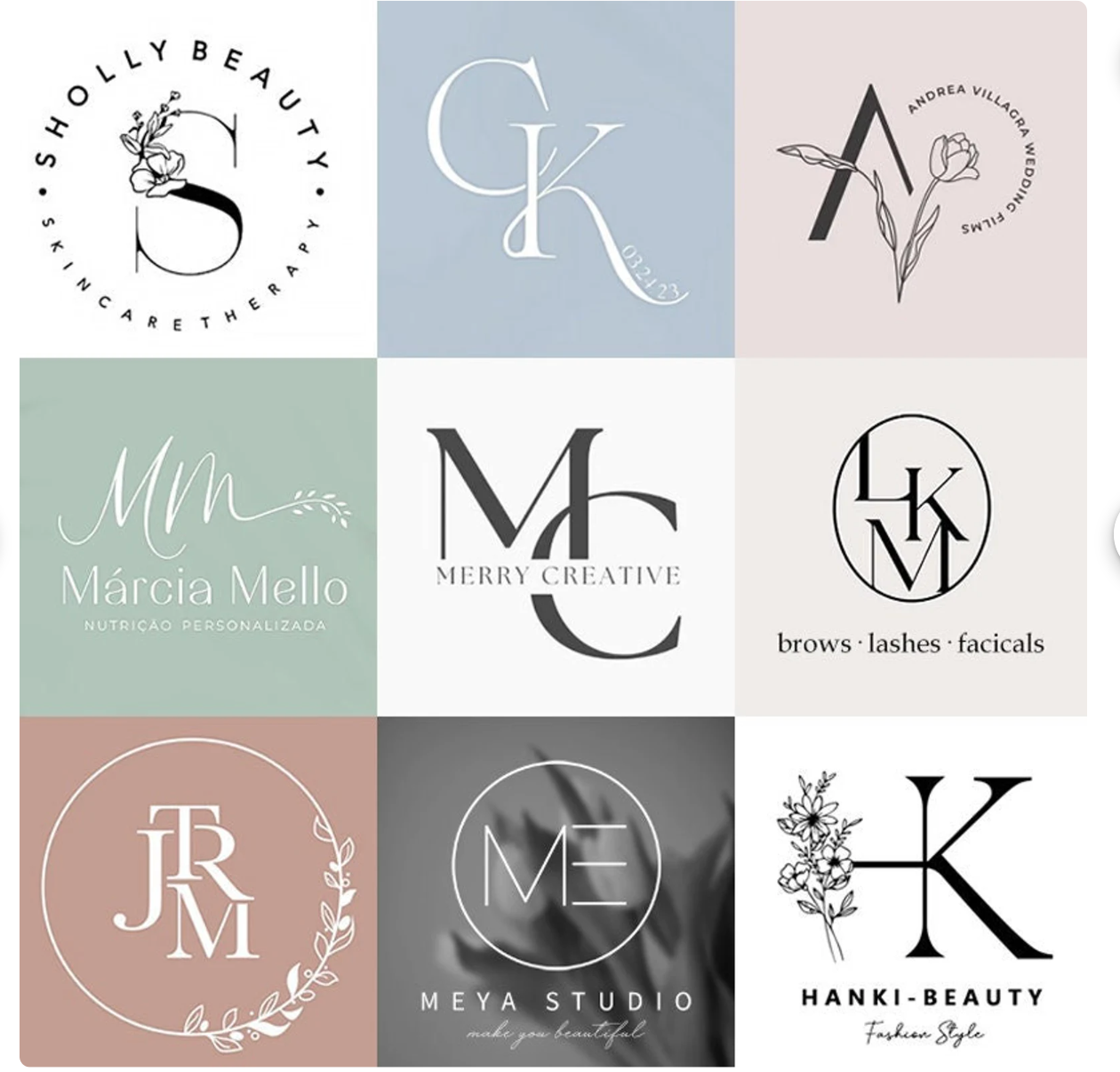 Logos designed for salons and beauty therapists