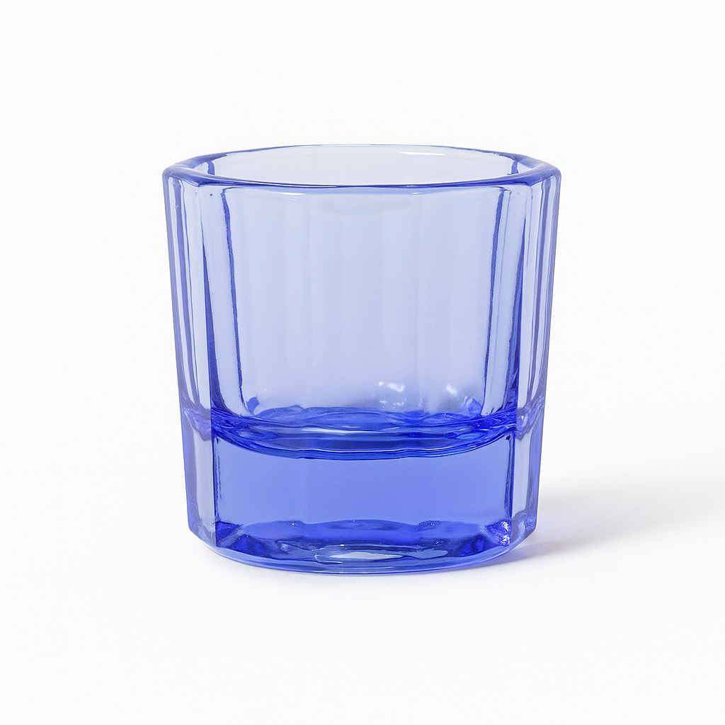 Blue glass dappen dish – professional reusable mixing bowl