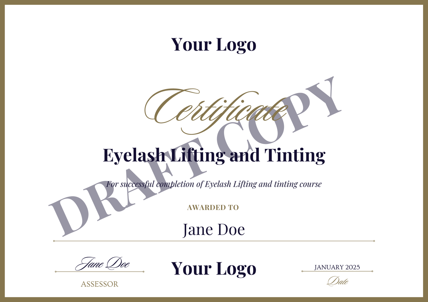 Custom Certificate Design for Beauty Professionals | Editable & Printable