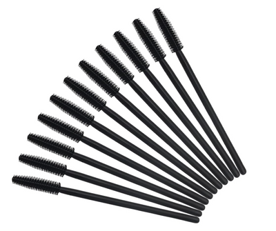 Silicone Soft Mascara Wands - 50 pcs Gold Black