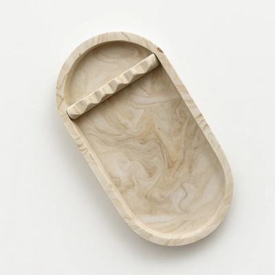 Oval Tool Tray - Natural Handmade Jesmonite