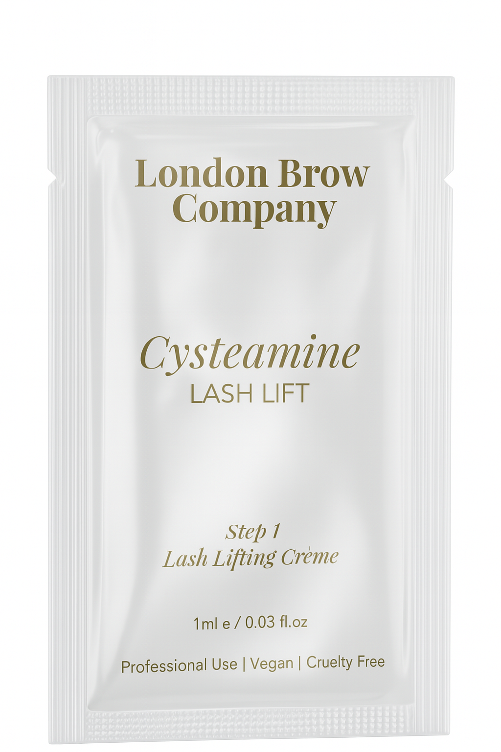 Packaging of London Brow Company Cysteamine Lash Lift on a white background