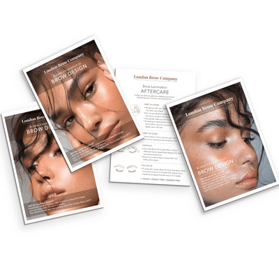 Brow Lamination Marketing Leaflets and Aftercare Cards - The London Brow Company