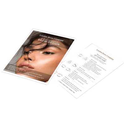 Brow Lamination Marketing Leaflets and Aftercare Cards - The London Brow Company