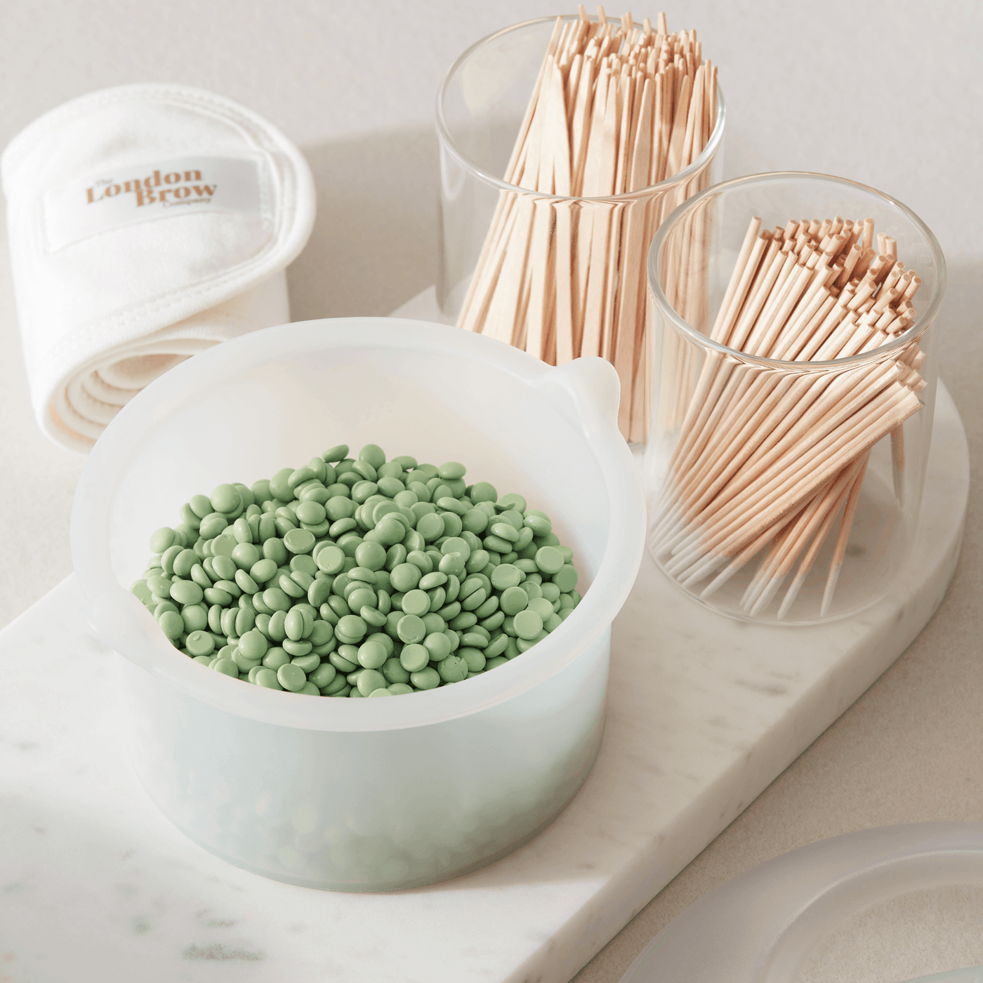 Hot Wax Pellets - Green Tea Flexi Wax 500g - The London Brow Company