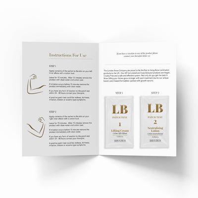 Patch Test Sachets with Client Patch Test Cards - Brow Lamination - The London Brow Company